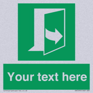 Custom sign safe condition door opens pulling left hand side